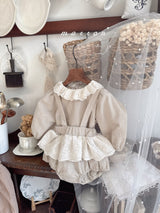 ［marron］Susu lace check blouse