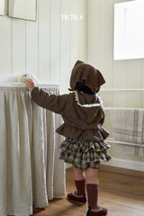 ［jujua］Roman check cancan pants