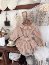 ［marron］Susu lace check blouse