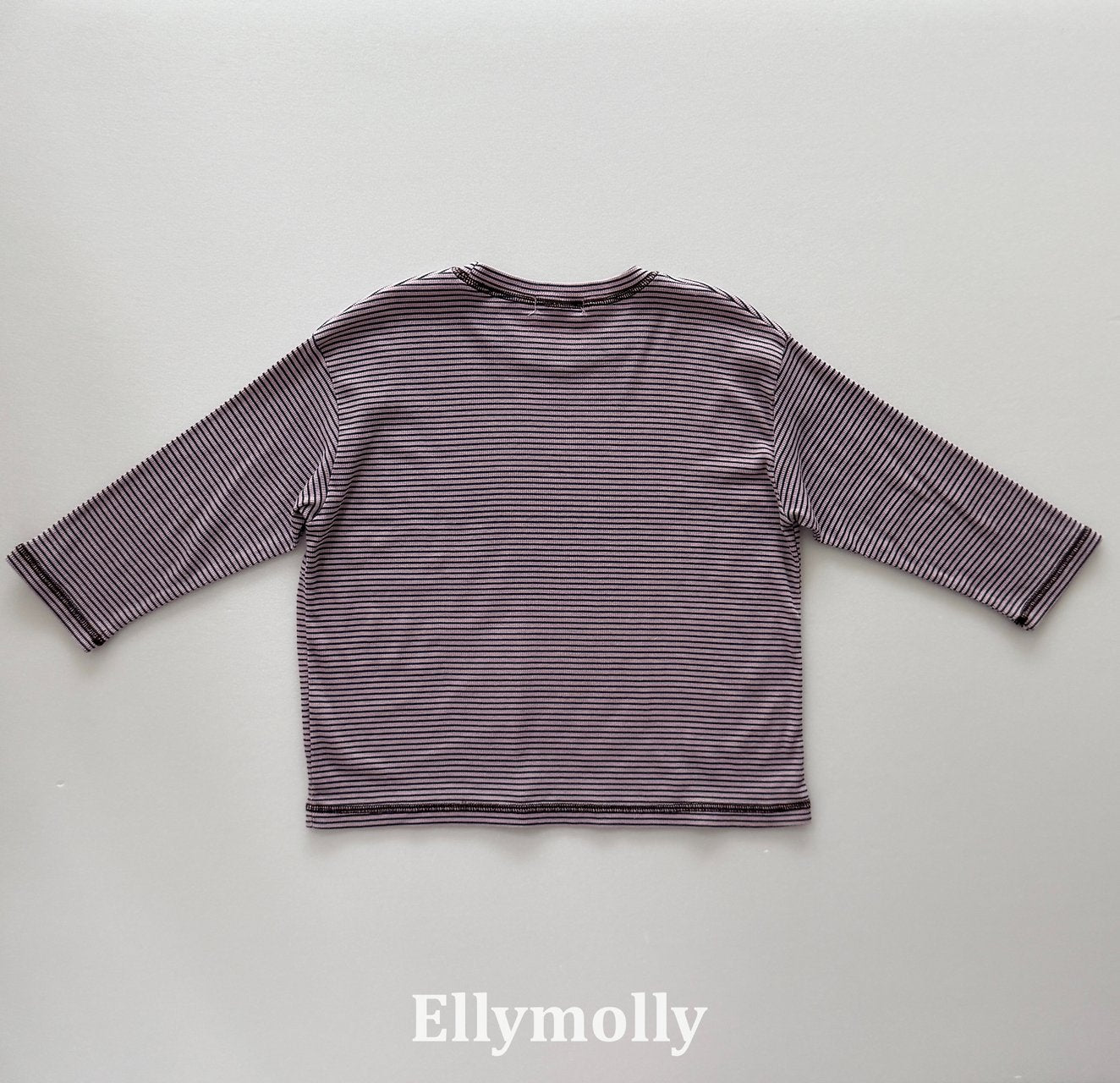 ［ELLY MOLLY］Stripe rib tee