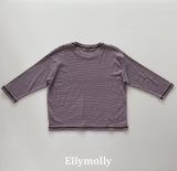 ［ELLY MOLLY］Stripe rib tee