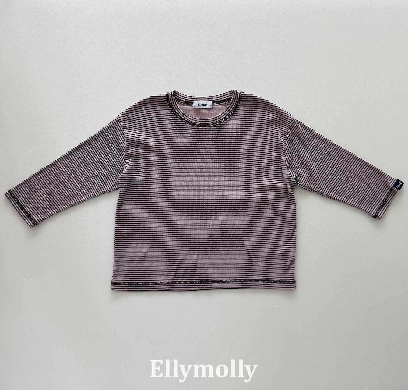 ［ELLY MOLLY］Stripe rib tee