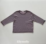 ［ELLY MOLLY］Stripe rib tee