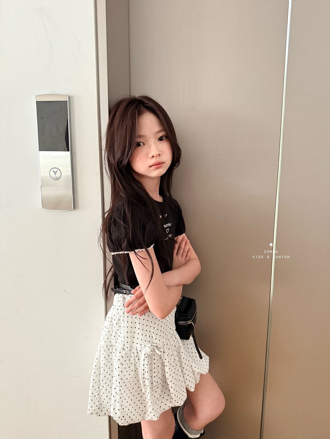 ［comma］Heart punching puff tee