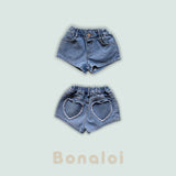 ［Bonaloi］Heart pocket mini denim pants