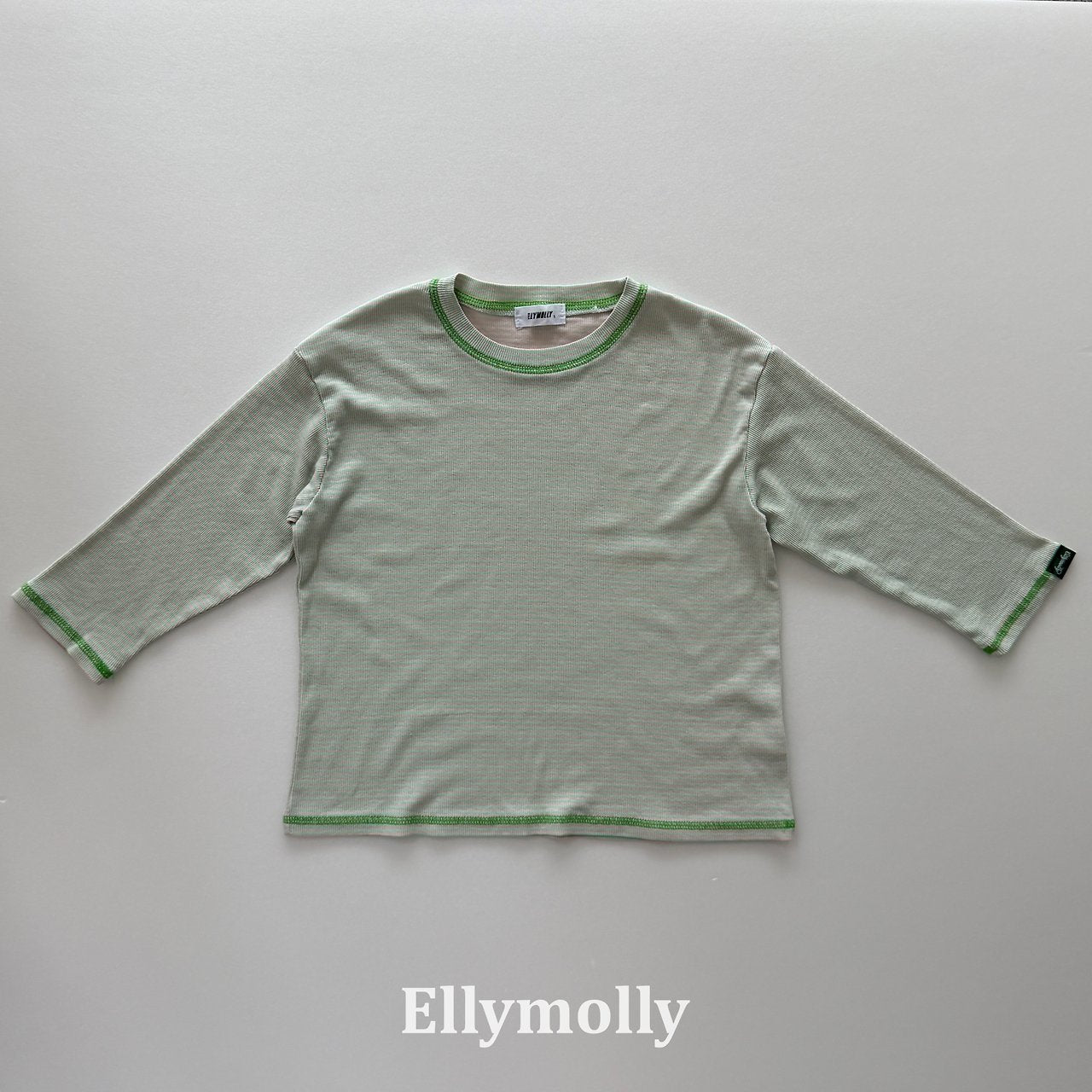 ［ELLY MOLLY］Stripe rib tee