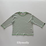 ［ELLY MOLLY］Stripe rib tee