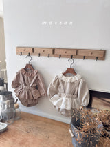 ［marron］Susu lace check blouse