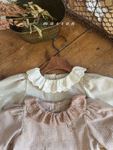 ［marron］Susu lace check blouse