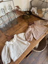 ［marron］Susu lace check blouse
