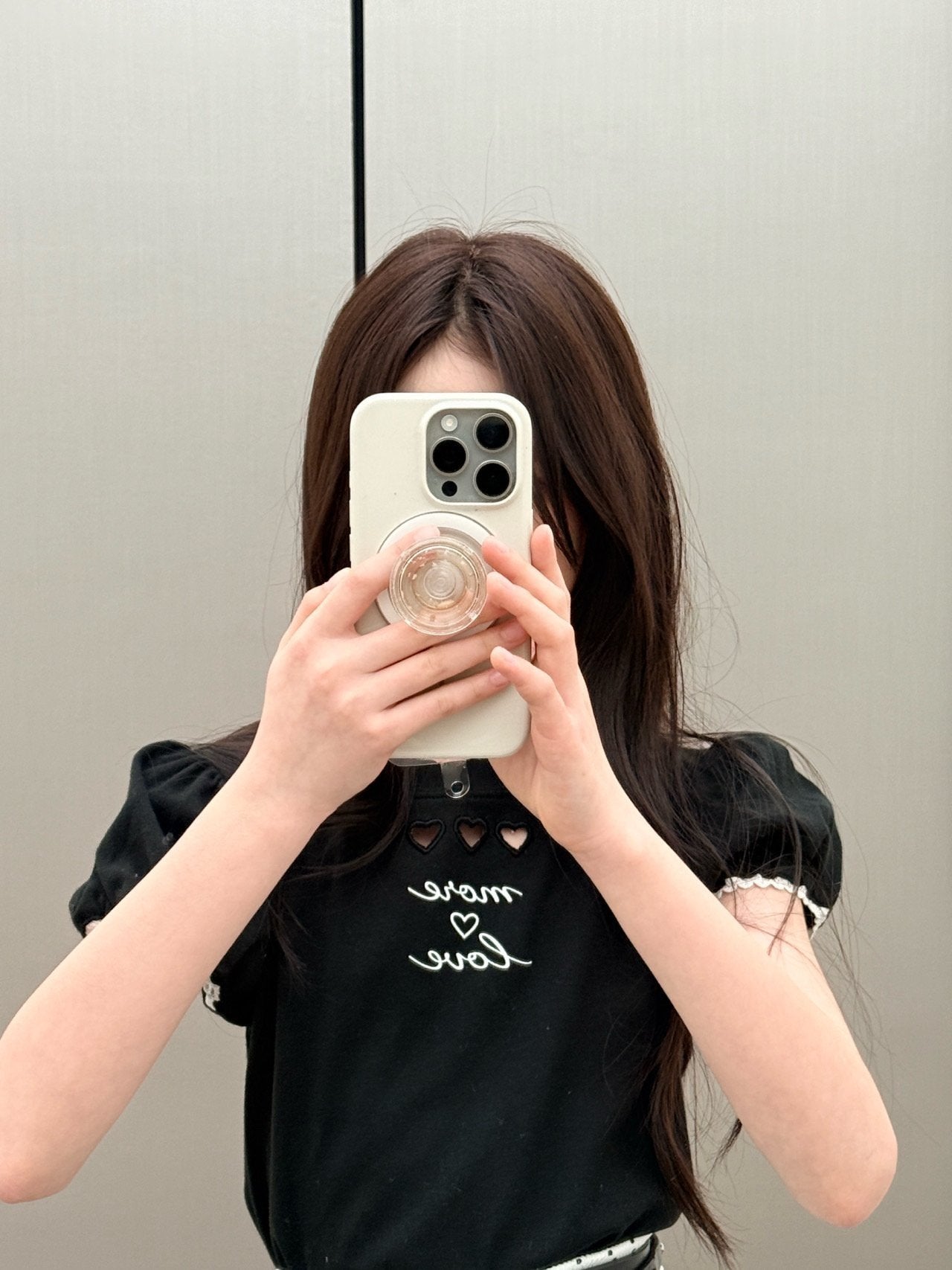 ［comma］Heart punching puff tee
