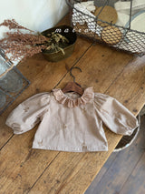 ［marron］Susu lace check blouse