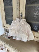 ［marron］Ribbon lace hood zip-up