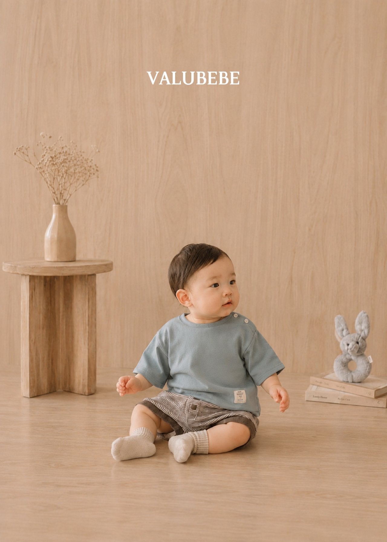 ［valubebe］Bonbon button stripe shorts