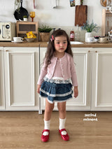 ［second moment］Lace denim cancan skirt