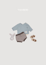 ［valubebe］Bonbon button stripe shorts