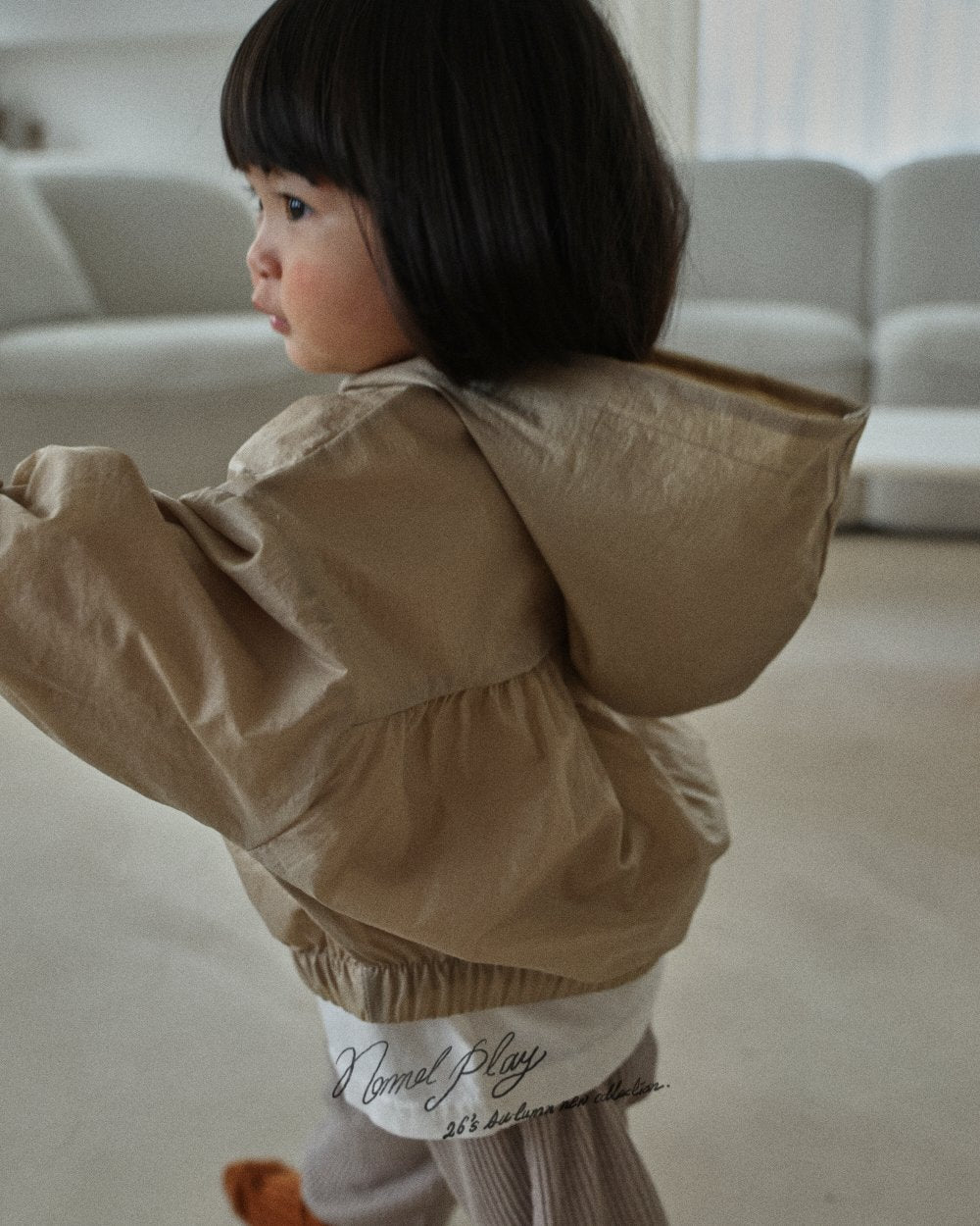 ［normalplay］Dove Shirring Zip Up