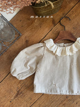 ［marron］Susu lace check blouse
