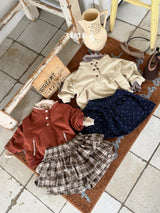 ［jujua］Roman check cancan pants