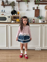 ［second moment］Lace denim cancan skirt