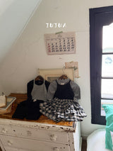 ［jujua］Roman check cancan pants