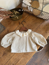 ［marron］Susu lace check blouse