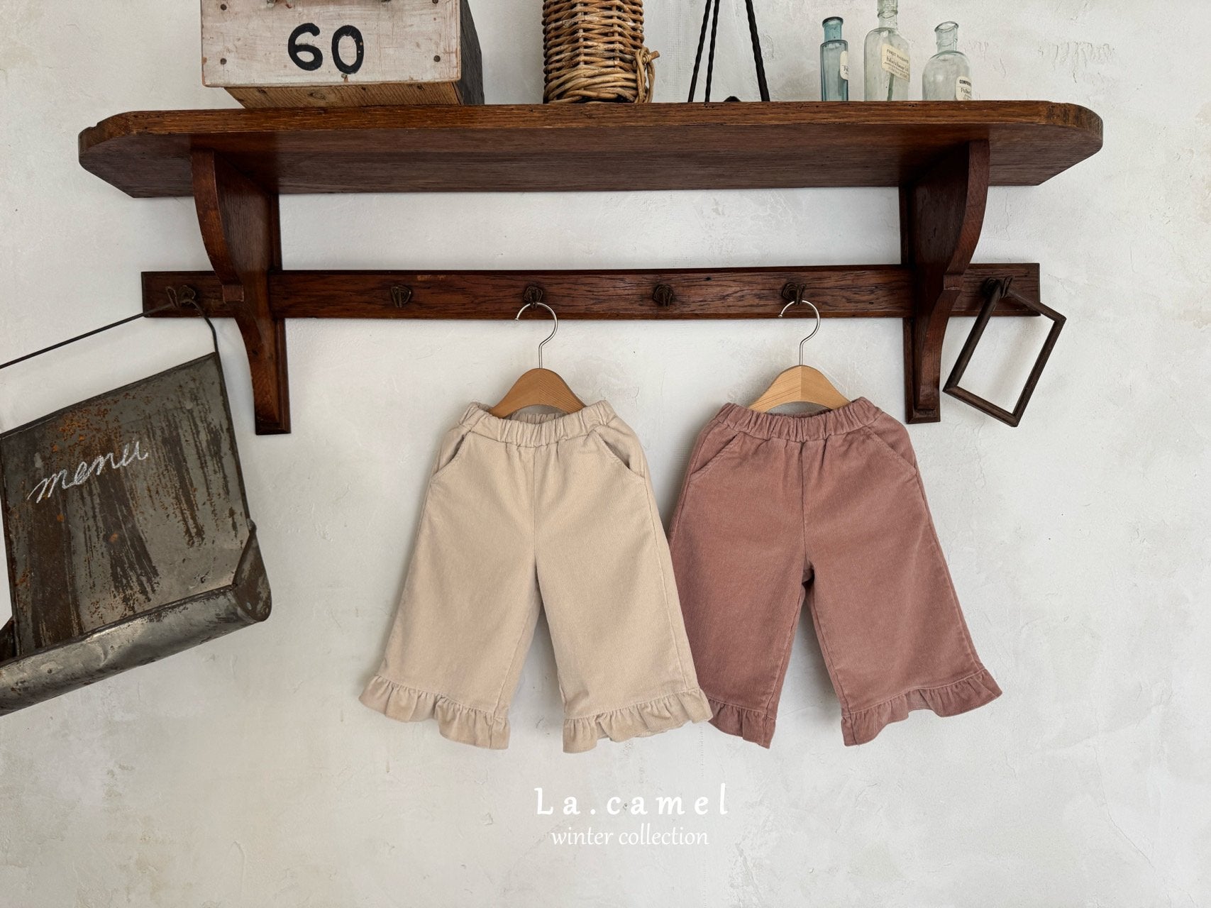 ［La.camel］Frill corduroy span pants