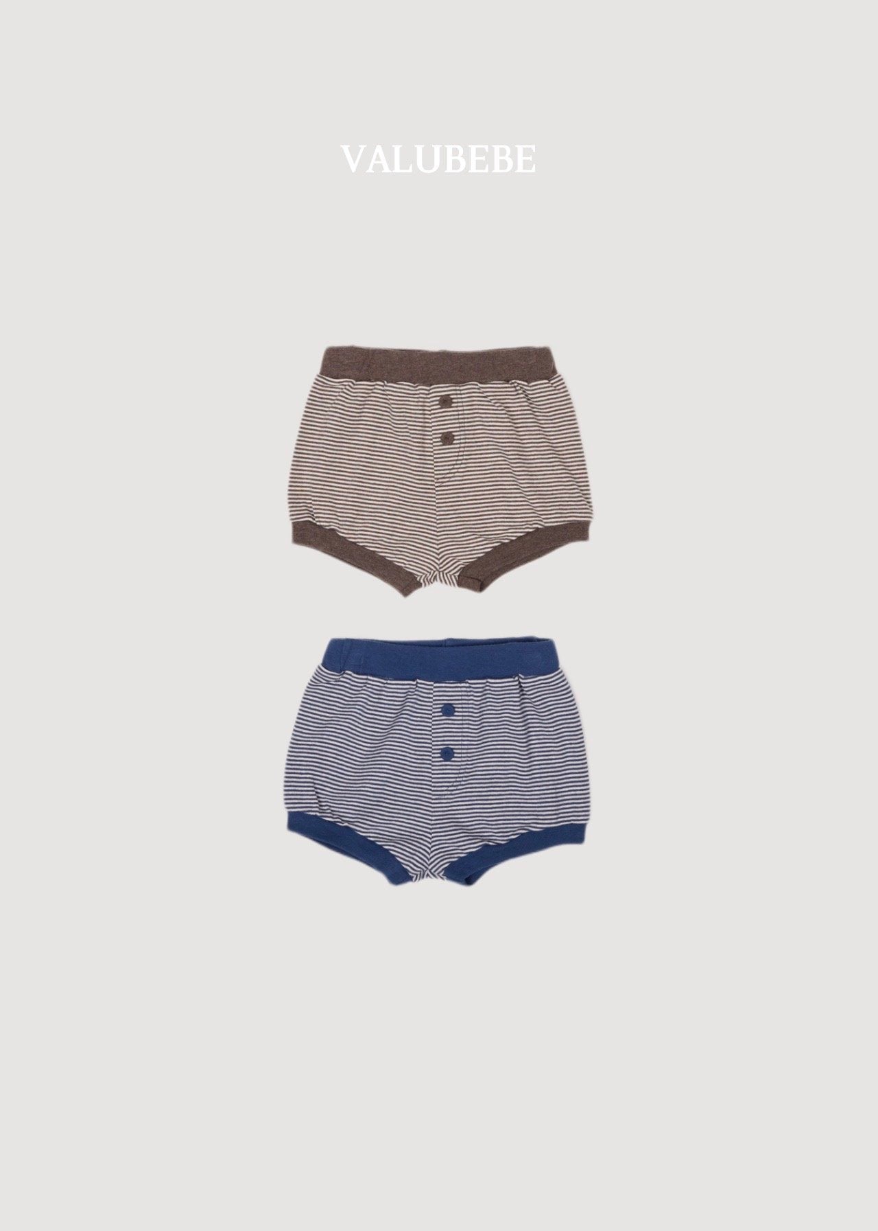 ［valubebe］Bonbon button stripe shorts