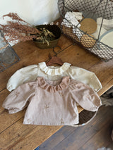 ［marron］Susu lace check blouse