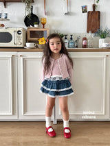 ［second moment］Lace denim cancan skirt