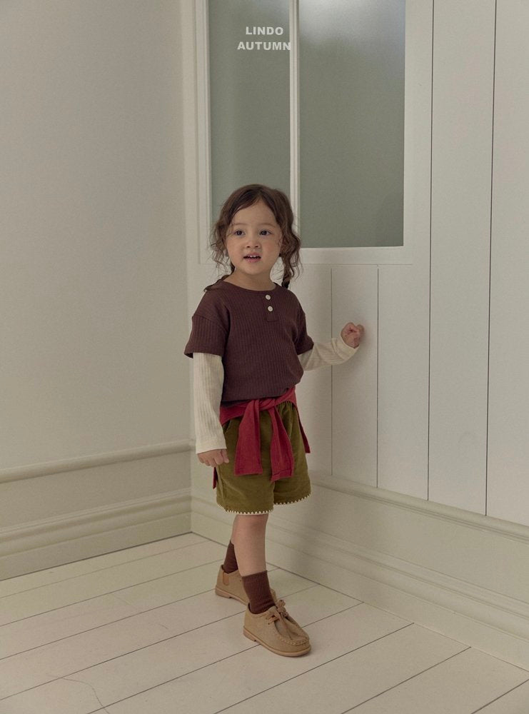 ［LINDO］Corduroy mellow short pants