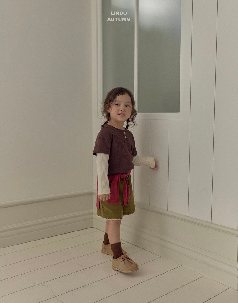 ［LINDO］Corduroy mellow short pants