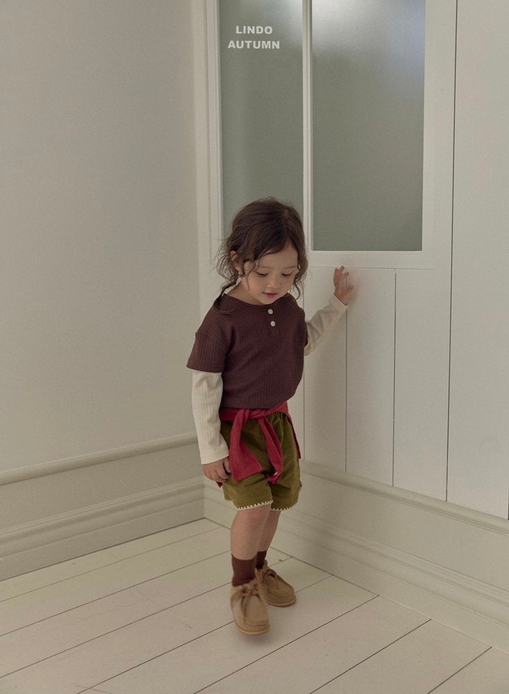 ［LINDO］Corduroy mellow short pants
