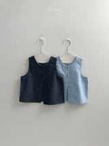 ［minirobe］Dia denim sleeveless