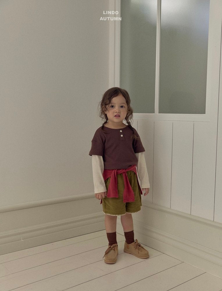 ［LINDO］Corduroy mellow short pants
