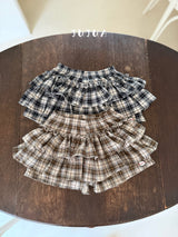 ［jujua］Roman check cancan pants