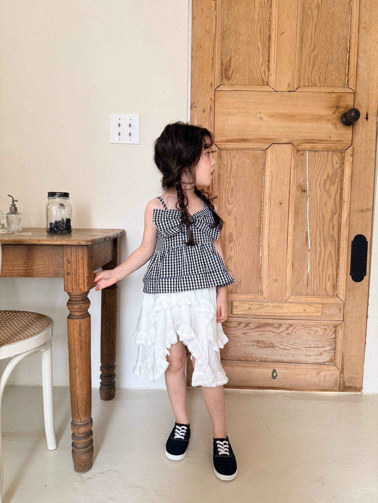 ［comma］Unbalance layered frill skirt