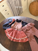 ［jujua］Candy check mini skirt