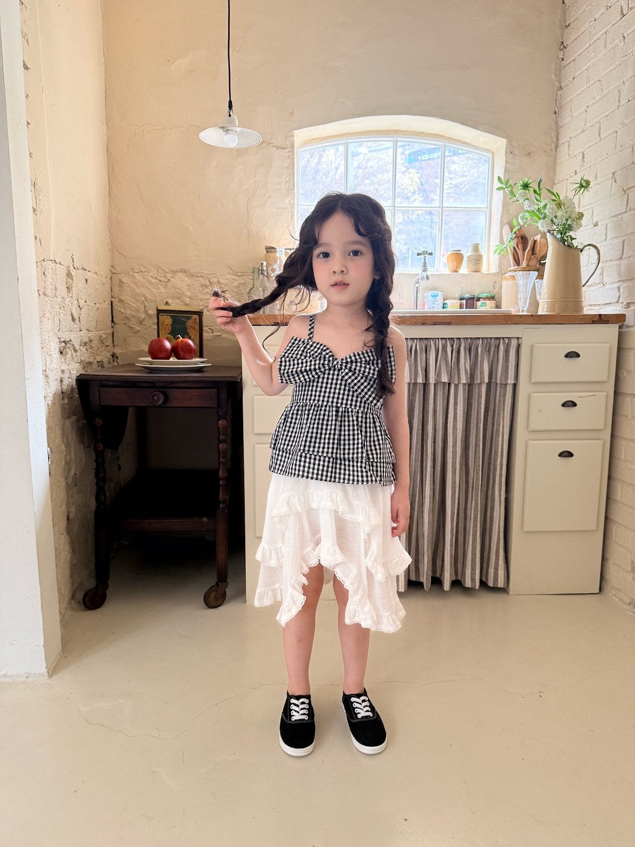 ［comma］Unbalance layered frill skirt