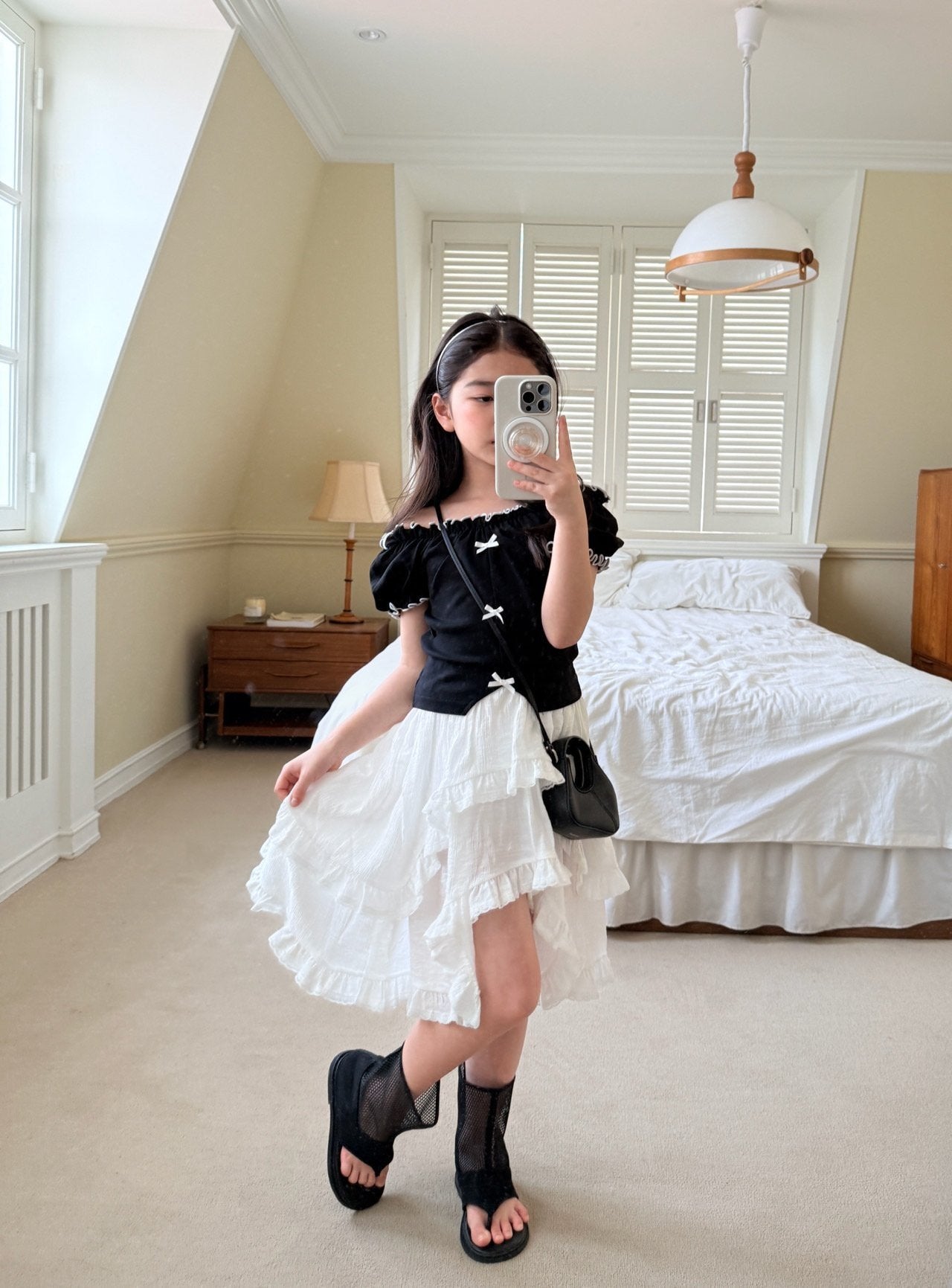 ［comma］Unbalance layered frill skirt