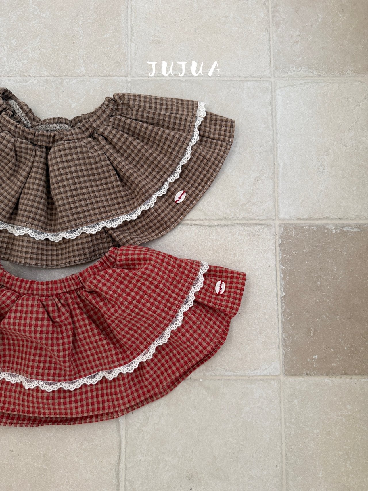 ［jujua］Candy check mini skirt