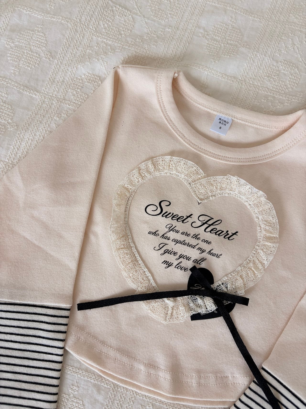 ［momo ann］Candy heart crop tee