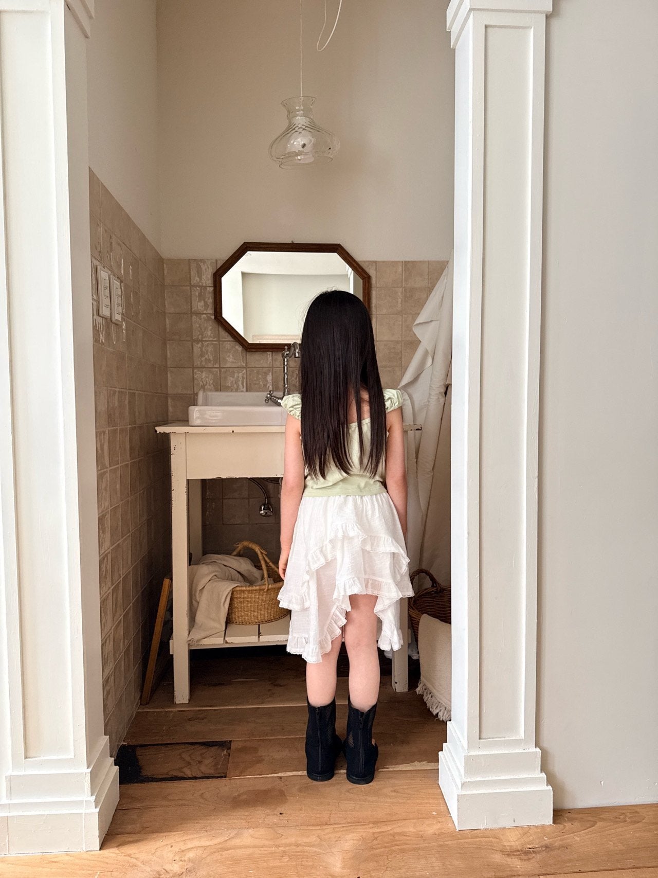 ［comma］Unbalance layered frill skirt