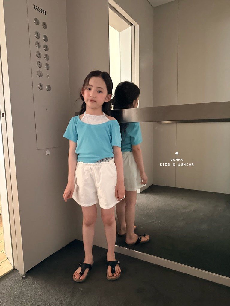 ［comma］Lettering band short pants