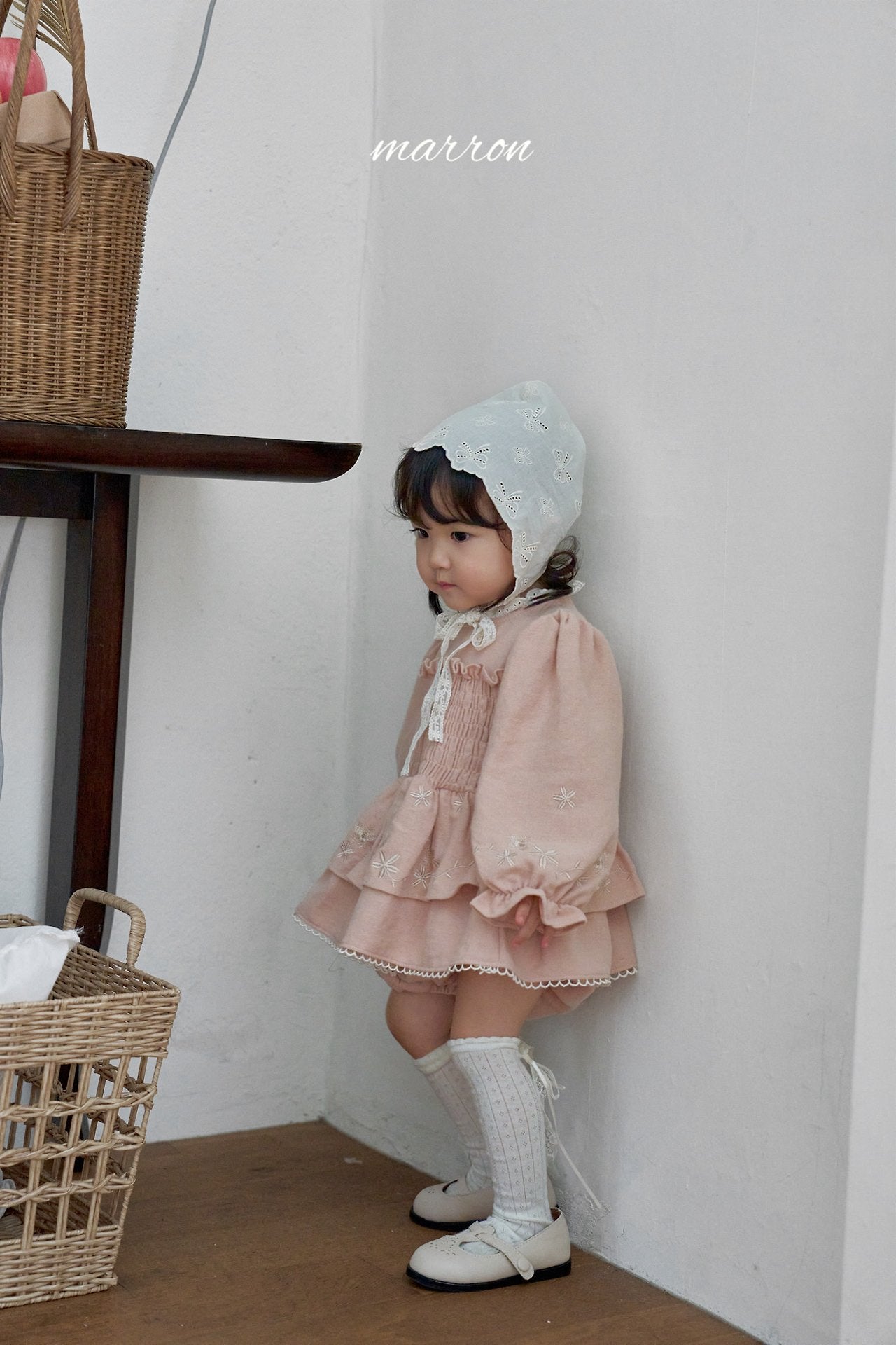［marron］Ribbon bonnet
