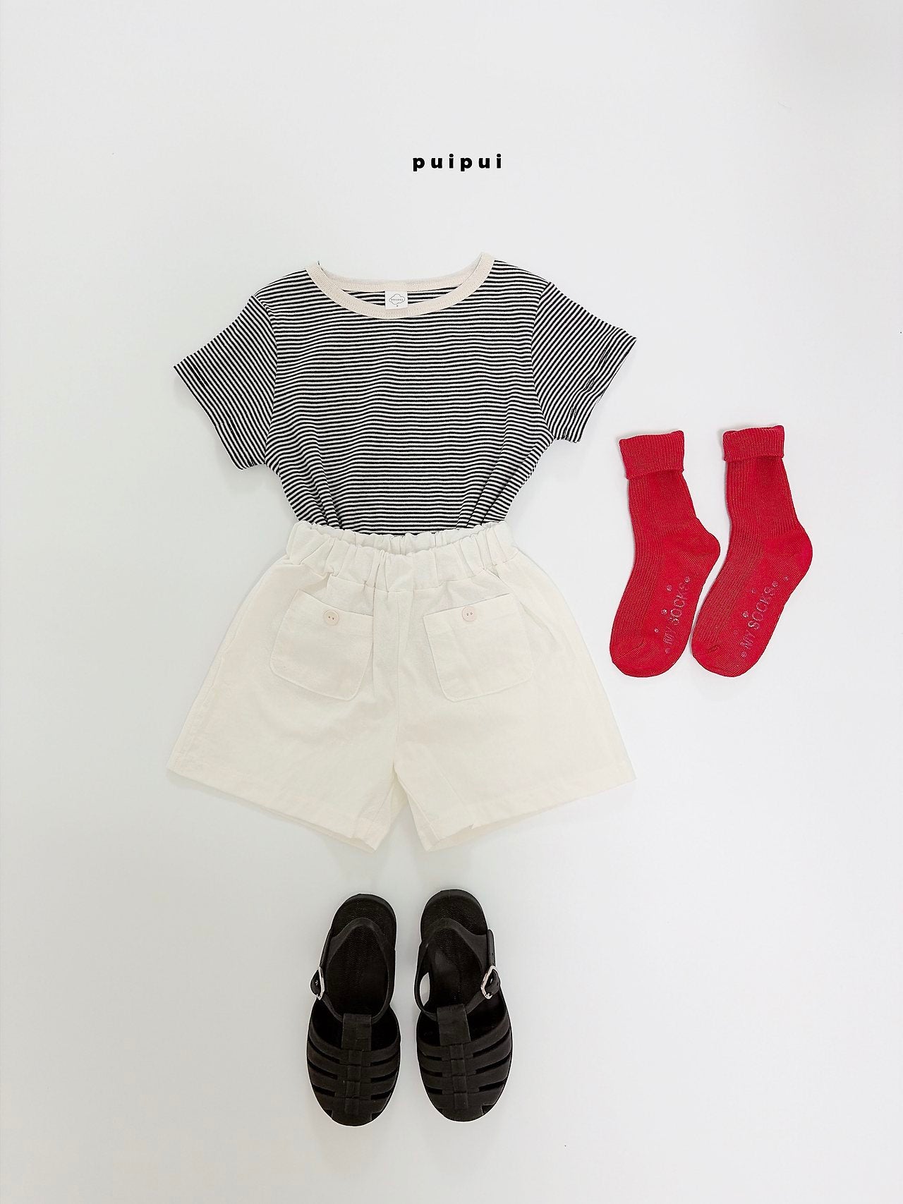 ［puipui］Music stripe tee