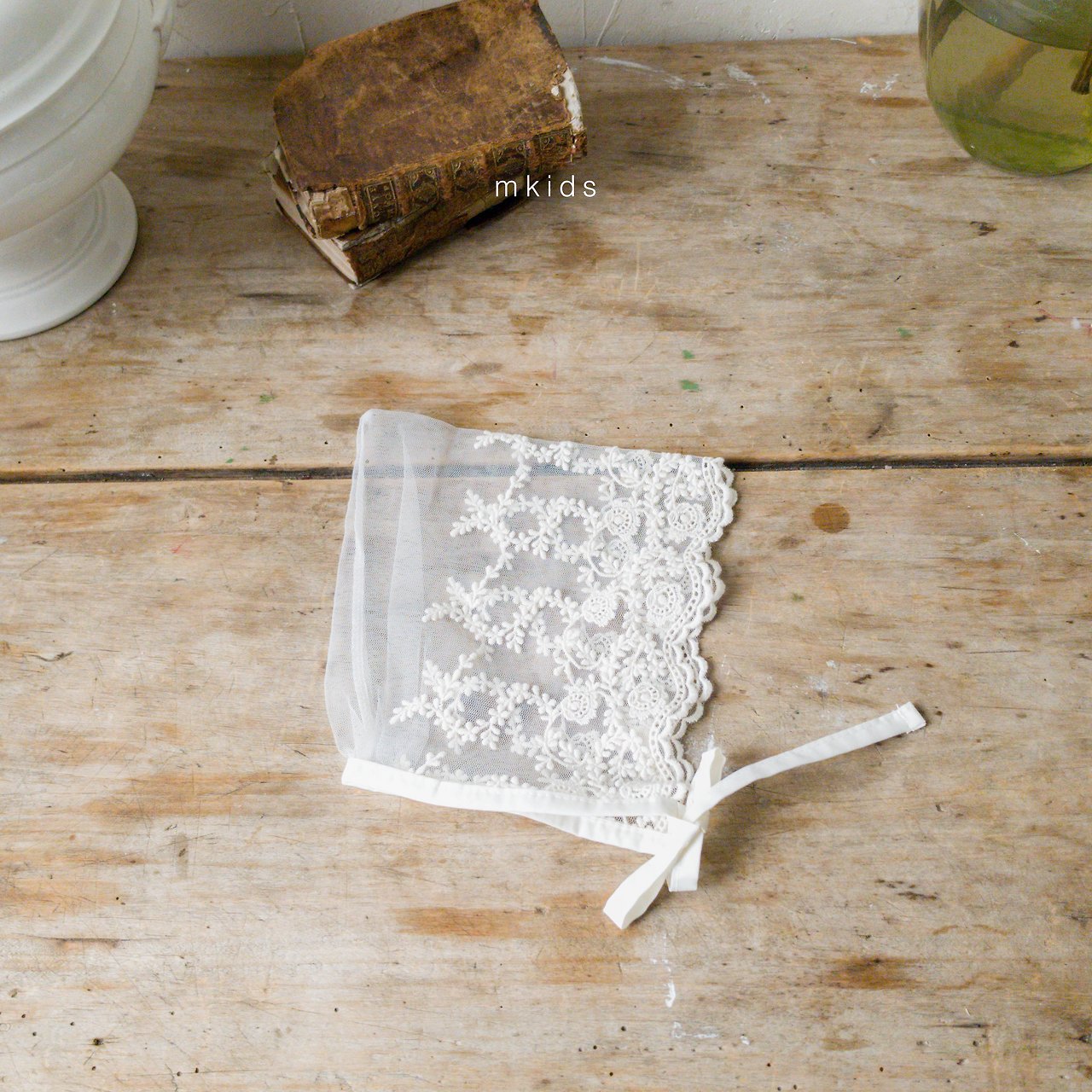 ［mkids］Chocolate lace bonnet