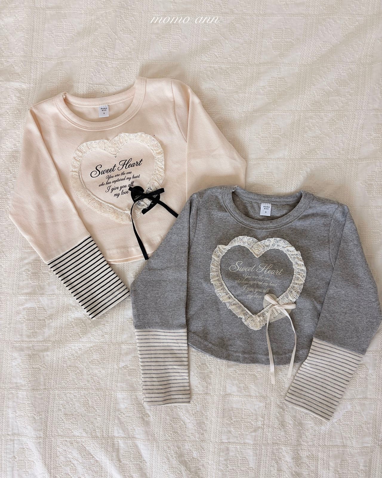 ［momo ann］Candy heart crop tee