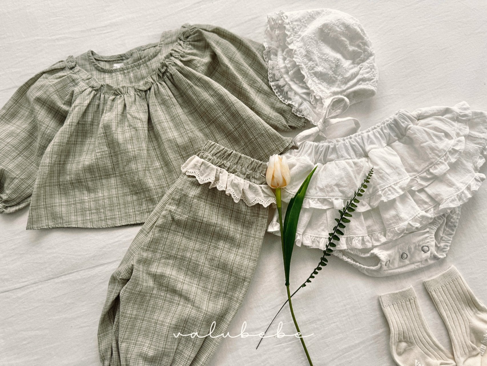 ［valubebe］Frill lace bonnet (baby)