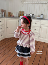 ［second moment］Lace denim cancan skirt